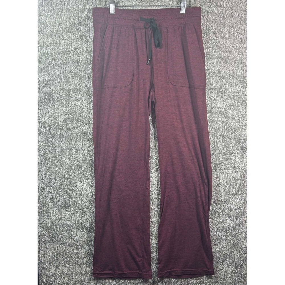 Joggers Lounge Pants Drawstring Pockets - Burgundy Womens Medium Casual Comfy